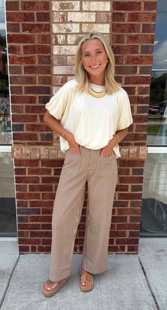 Jessica brown stripe pants