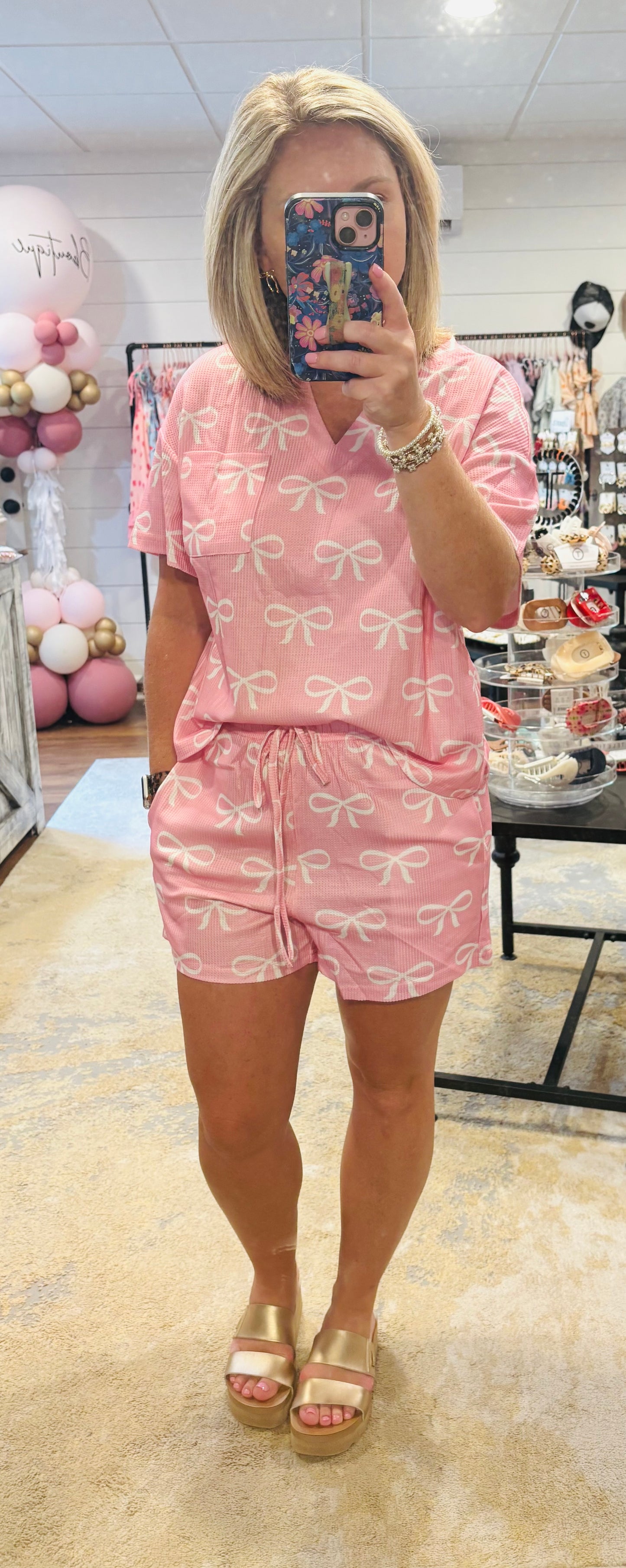 Pink bow set