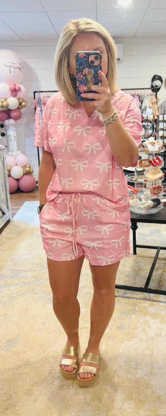 Pink bow set