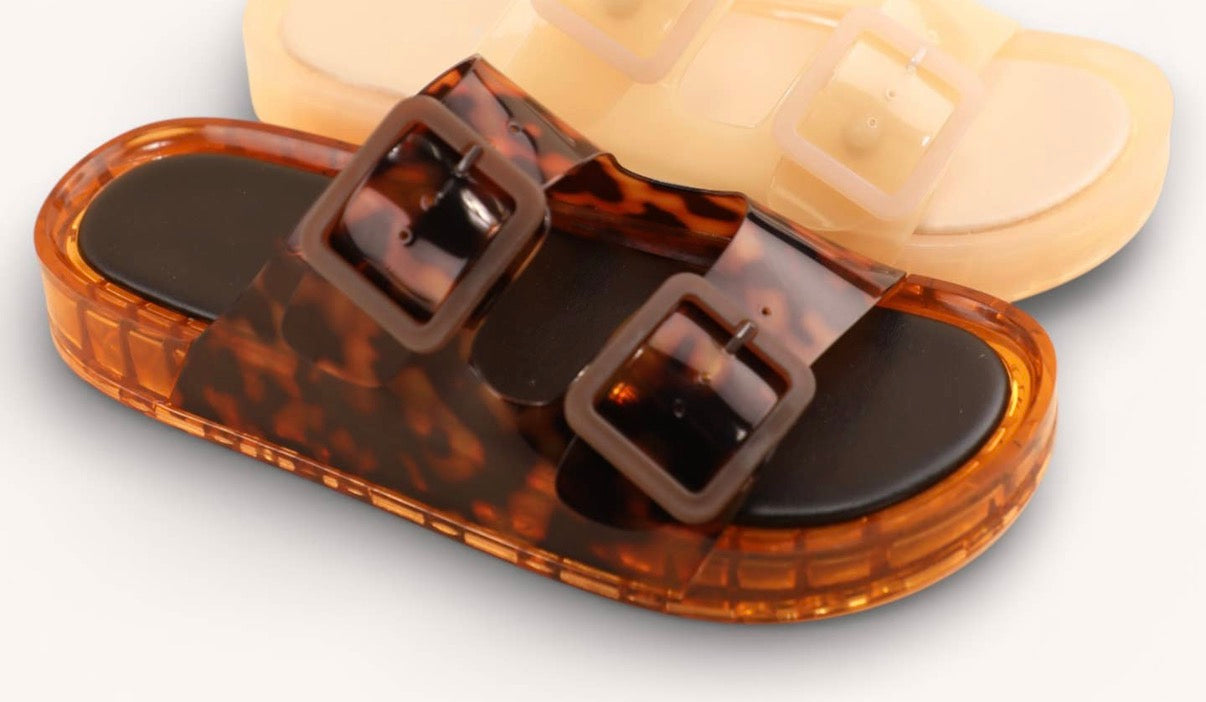 Leopard waterproof jelly sandals