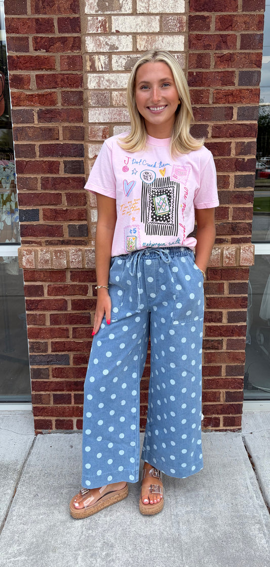 Polka dot denim