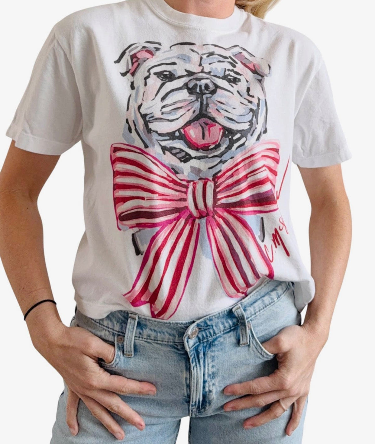 UGA bow cropped top