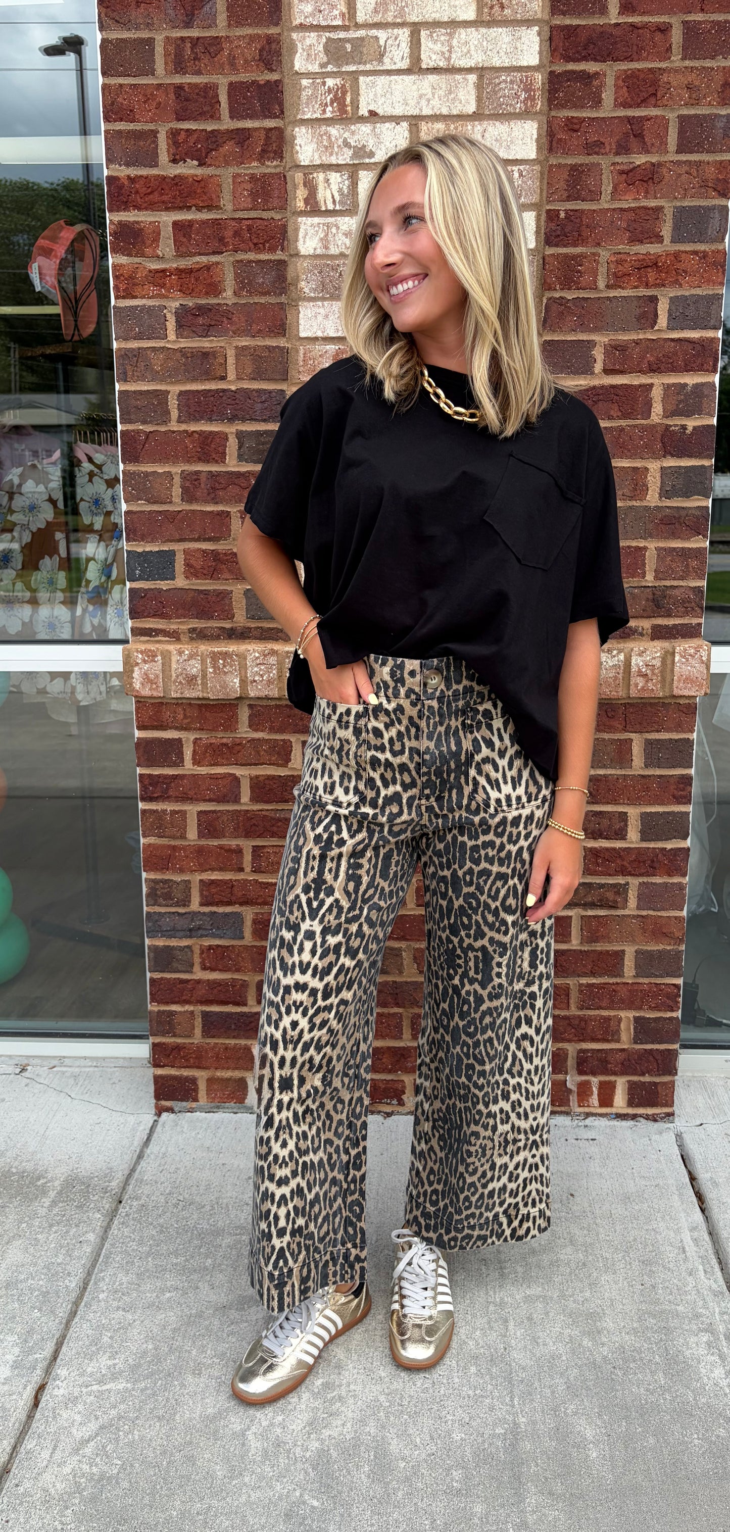 Leopard denim
