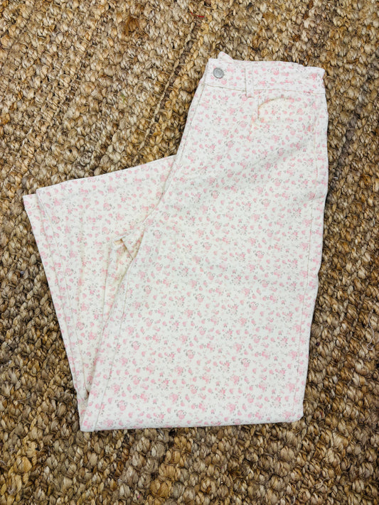 Pink flower pants