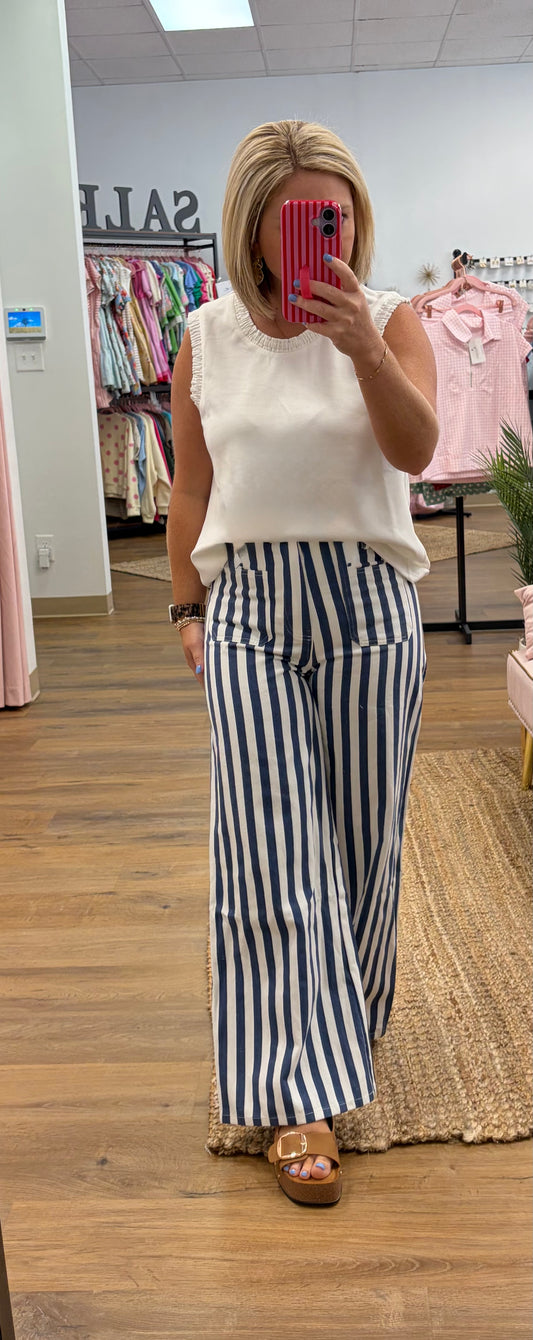 Blue stripe pants